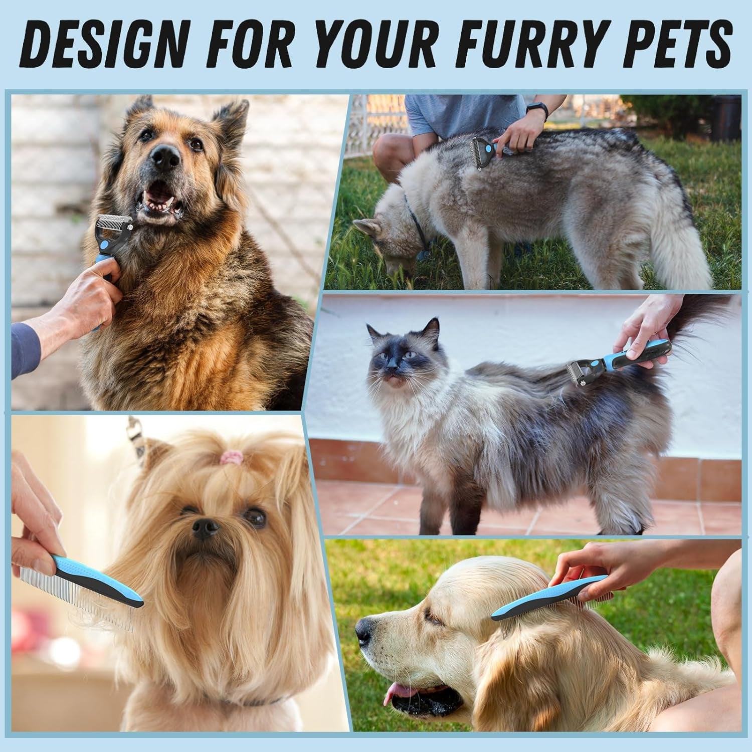Dog Grooming Brush & Comb Set