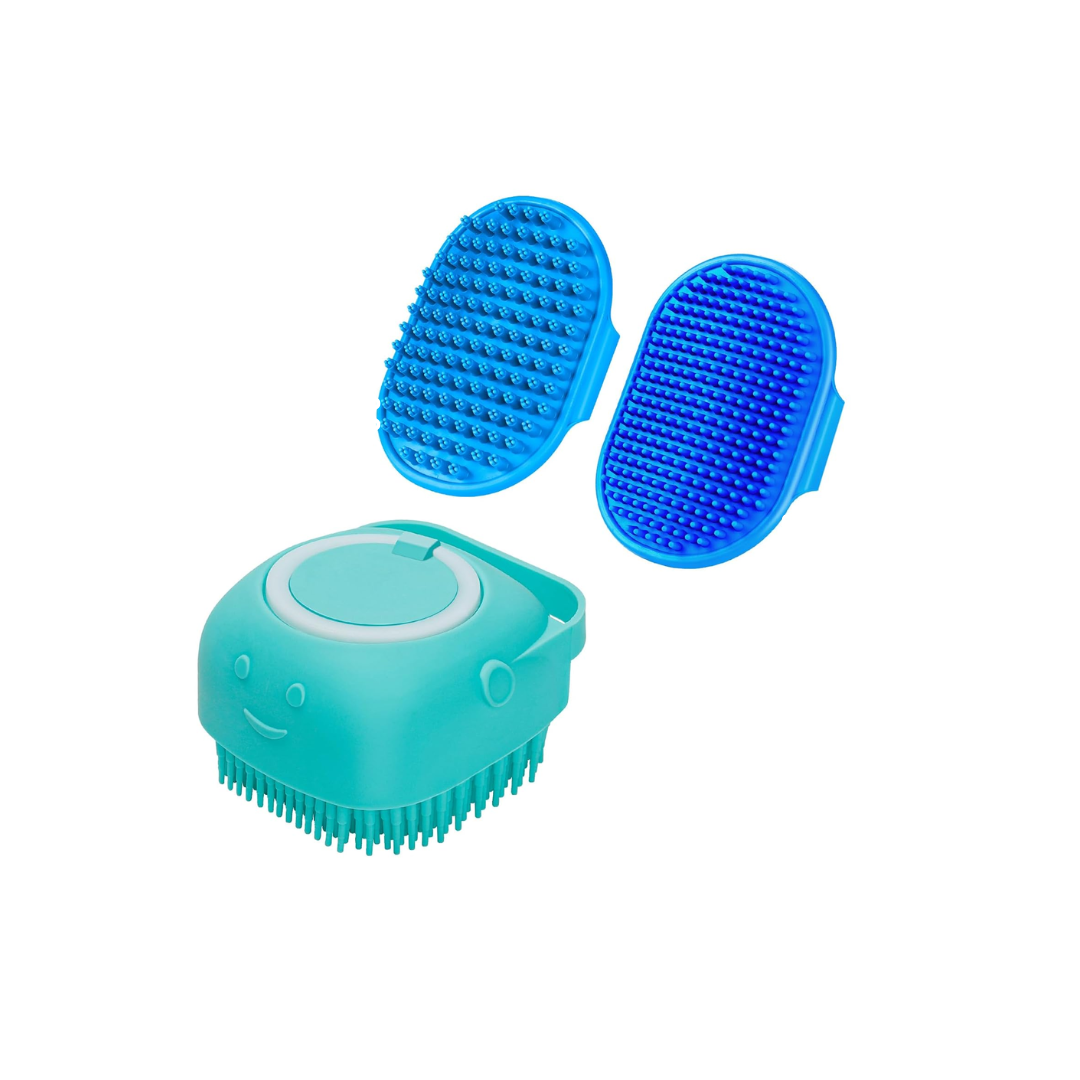 Dog Bath Brush & Shampoo Scrubber – Silicone Grooming Brush