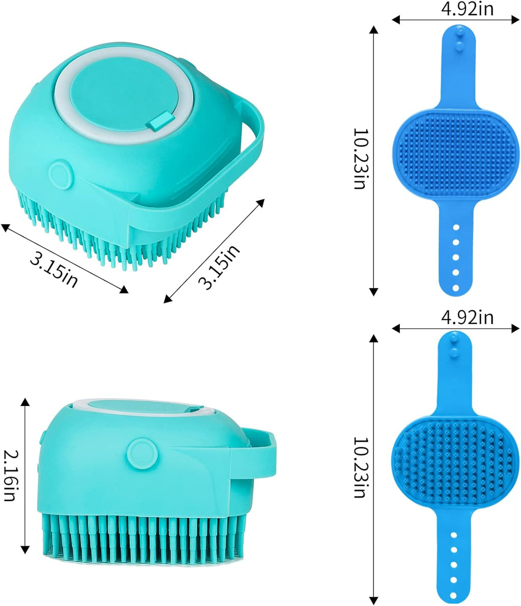Dog Bath Brush & Shampoo Scrubber – Silicone Grooming Brush