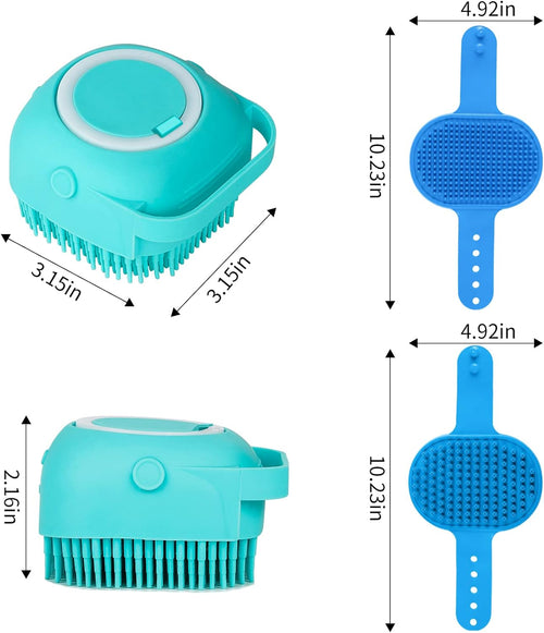 Dog Bath Brush & Shampoo Scrubber – Silicone Grooming Brush