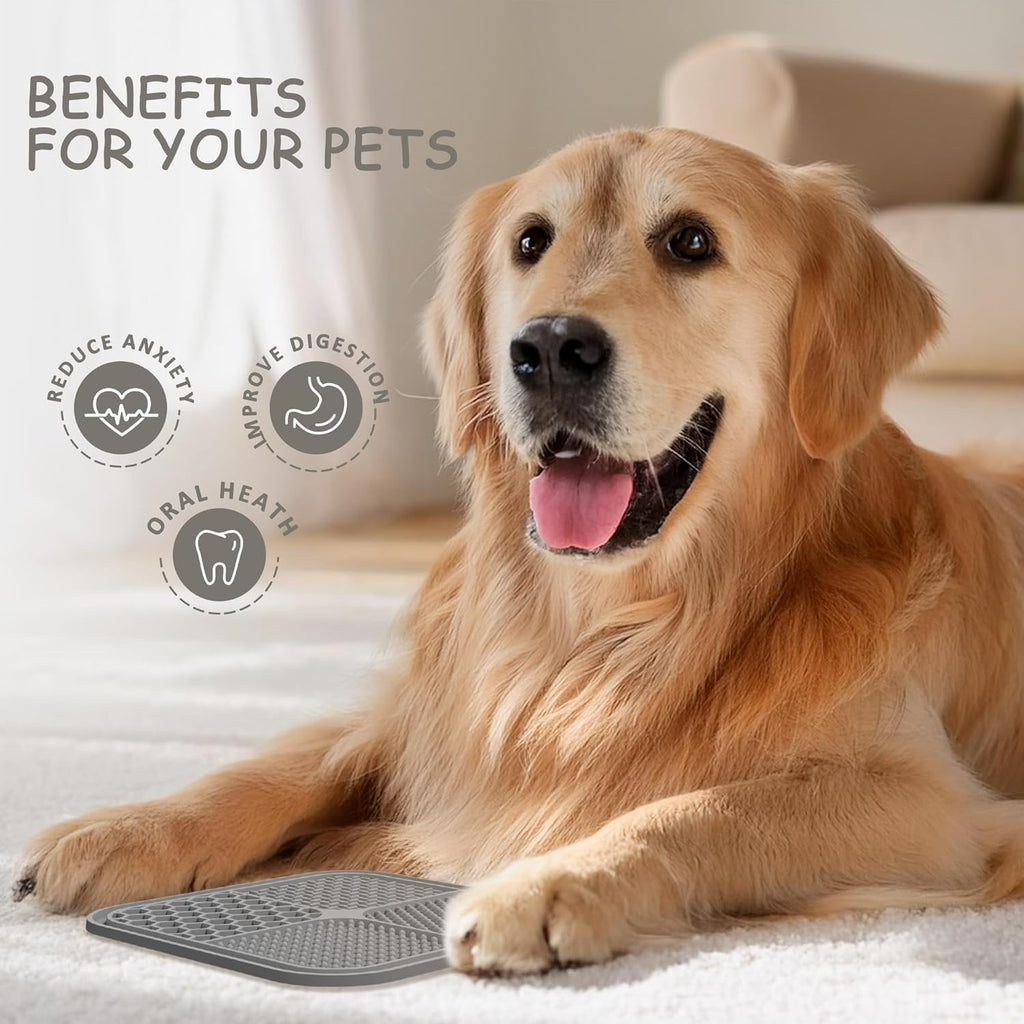 2‑Pack Lick Mats for Anxiety Relief & Slow Feeding