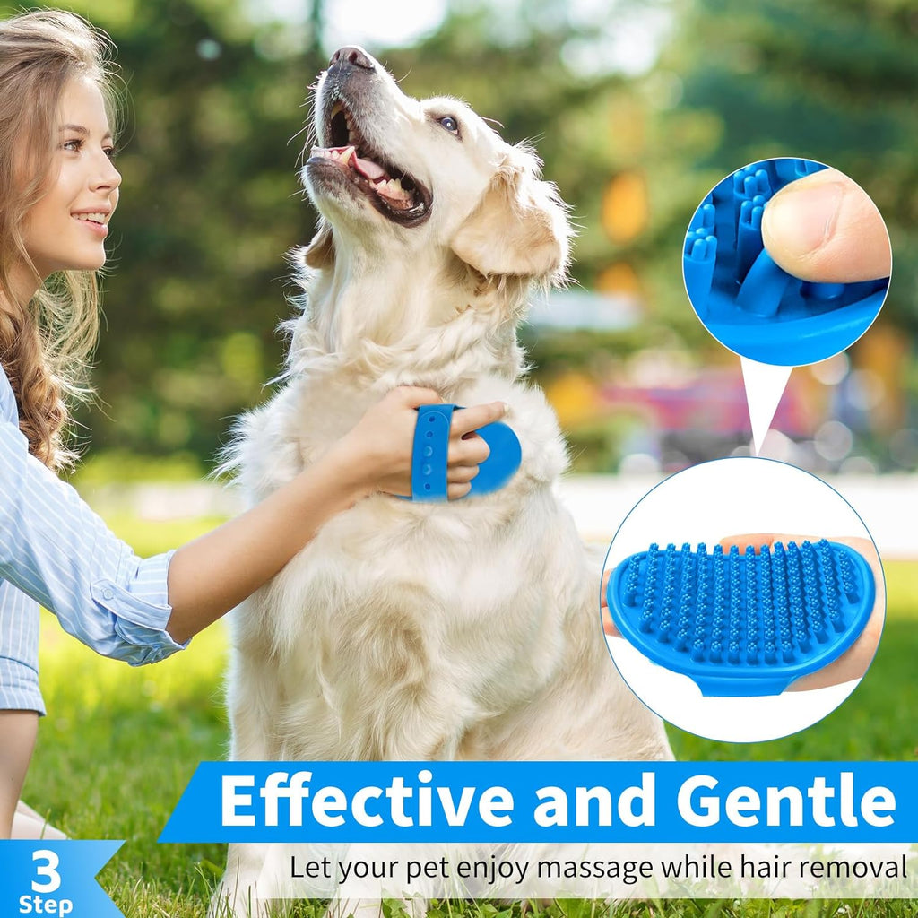 Dog Bath Brush & Shampoo Scrubber – Silicone Grooming Brush