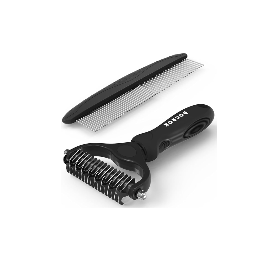 Dog Grooming Brush &amp; Comb Set – Deshedding & Detangling Tools